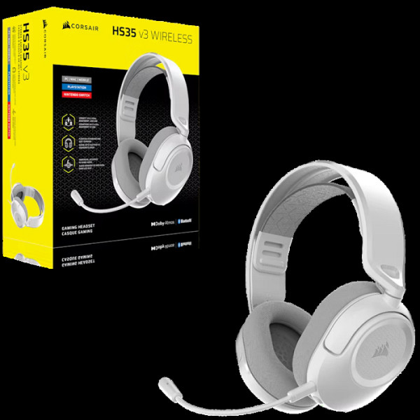 HS35 V3 Brezžične gaming slušalke, bele