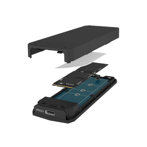 IcyBox E0019272 ohišje za M.2 NVMe SSD z vmesnikom USB-C 3.2 Gen 2 in RGB lučmi