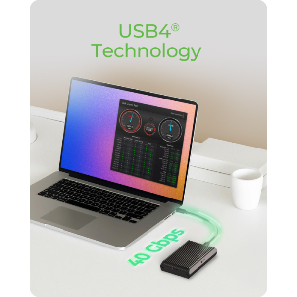 IcyBox IB-1920M-C42 ohišje za M.2 NVMEe z USB 4 tehnologijo