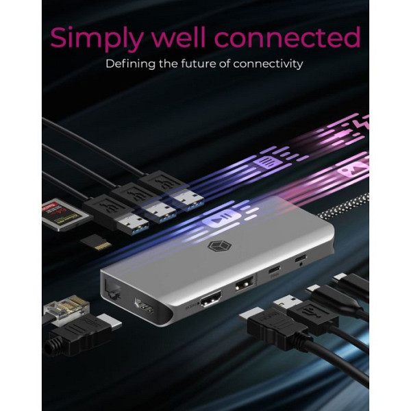 IcyBox IB-DK4061-CPD 12v1 USB-C priklopna postaja za prenosnike s Power Delivery do 100W