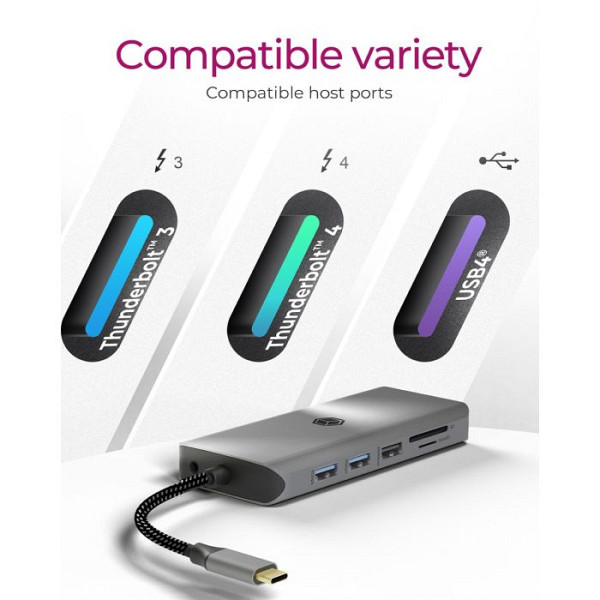 IcyBox IB-DK4061-CPD 12v1 USB-C priklopna postaja za prenosnike s Power Delivery do 100W