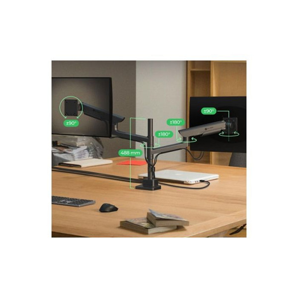 IcyBox IB-MS702-T dvojni namizni nosilec za monitorja do 57