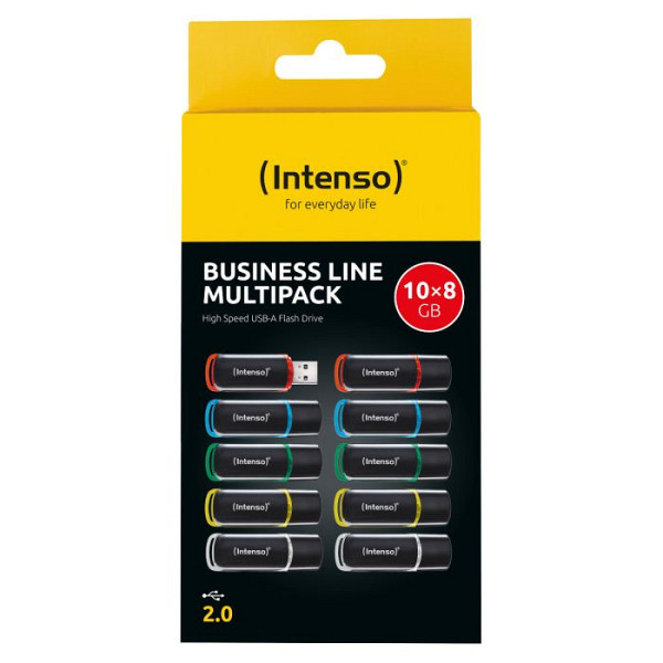 Intenso 10x8GB Business Line USB 2.0 spominski ključki - Barvni