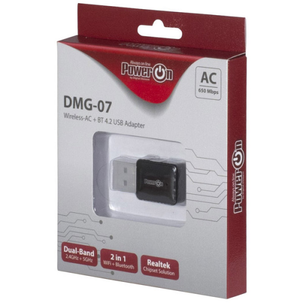 INTER-TECH DMG-07 AC650 Dual Band WLAN  Bluetooth USB brezžični mrežni adapter