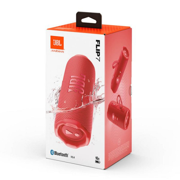 JBL Flip 7 Bluetooth prenosni zvočnik, rdeč