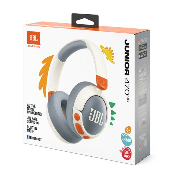 JBL JR470NC Bluetooth otroške naglavne brezžične slušalke, bele