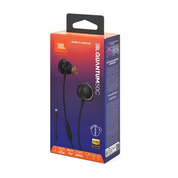 JBL Quantum 50C In-ear žične USB-C gaming slušalke, črne