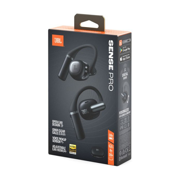 JBL Sense Pro open-ear brezžične slušalke, črne