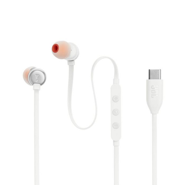 JBL USB-C žične slušalke Tune 310C, bele