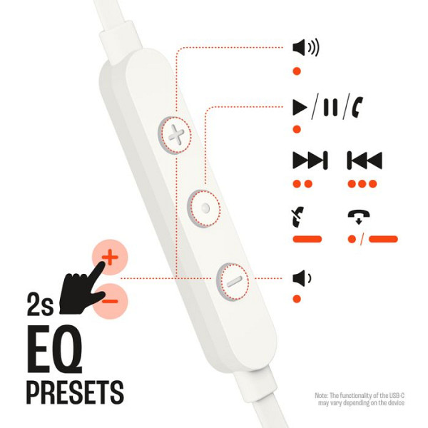 JBL USB-C žične slušalke Tune 310C, bele