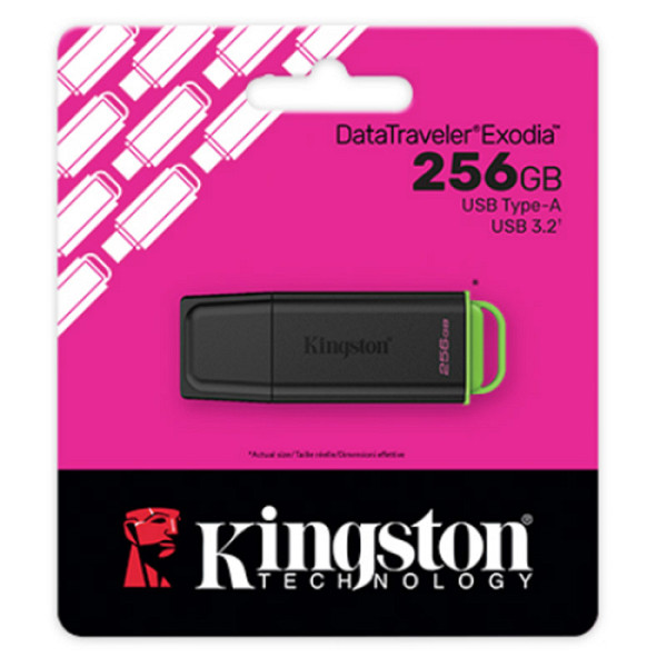 KINGSTON 256GB Portable USB 3.2 Bk/Green