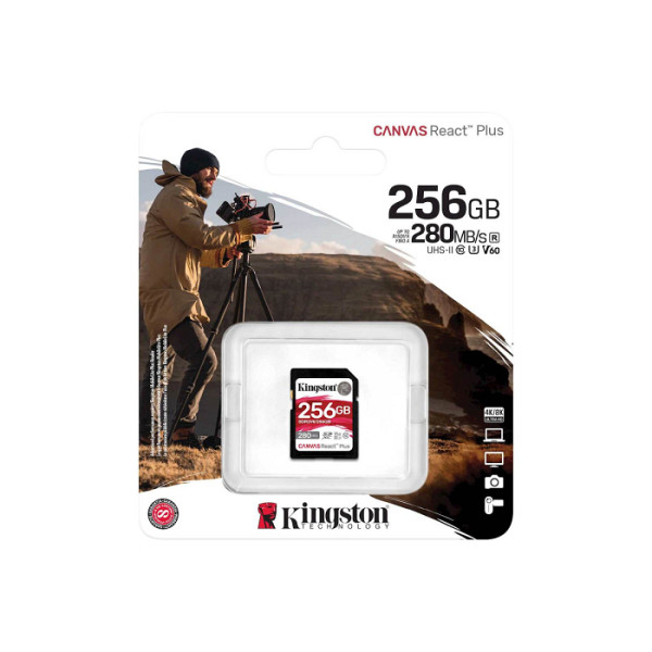 KINGSTON Canvas React Plus V60 SD 512GB Class 10 UHS-II U3 V60 SDR2V6/512GB spominska kartica