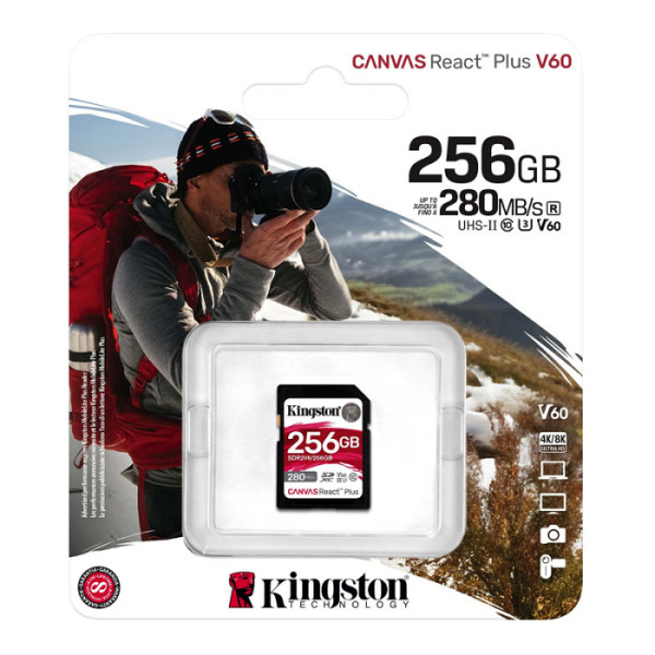 KINGSTON Canvas React Plus V60 SD 512GB Class 10 UHS-II U3 V60 SDR2V6/512GB spominska kartica