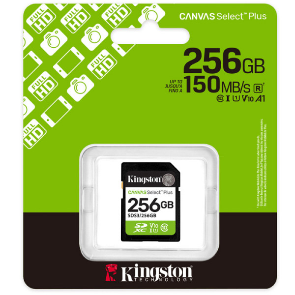 KINGSTON Canvas Select Plus SD 256GB Class10 UHS-I SDS3/256GB spominska kartica