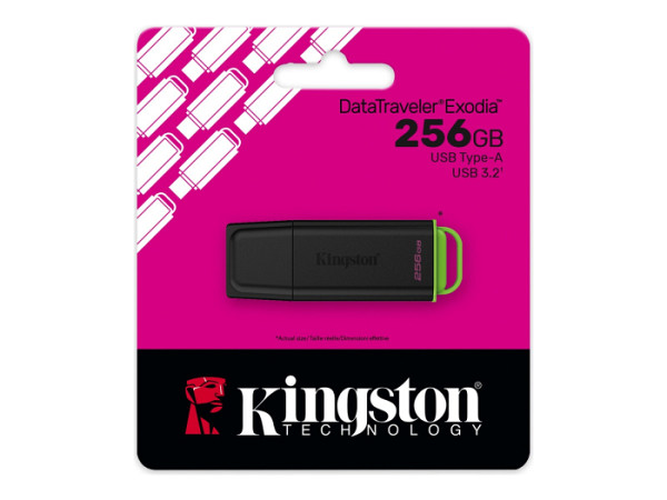 KINGSTON 256GB Portable USB 3.2 Bk/Green