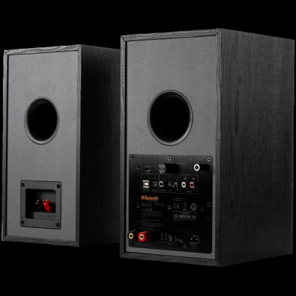 Klipsch Reference R-51PM Powered Bookshelf Speakers, Black, Pair