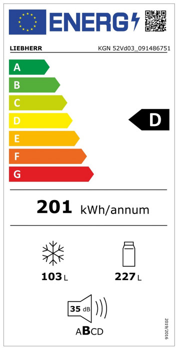 Kombinirani hladilnik z zamrzovalnikom s sistemom EasyFresh in NoFrost