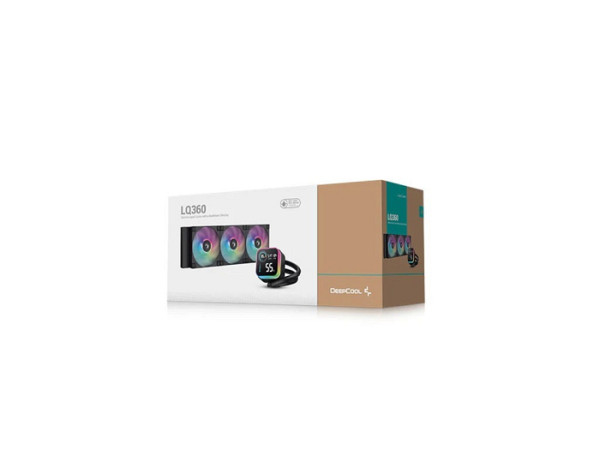 Komplet za tekočinsko hlajenje AIO Liquid Cooler DeepCool LQ360 ULTRA, 360mm, LCD, ARGB, črn