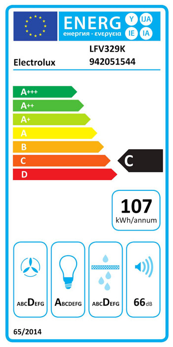 Kuhinjska napa Electrolux LFV329K, črna, 90 cm
