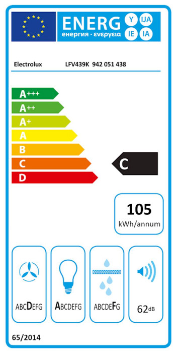 Kuhinjska napa Electrolux LFV439K, 90 cm, črna