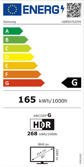 LED TV SAMSUNG 85U7022F
