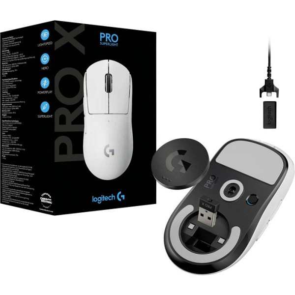 LOGITECH G PRO X Superlight senzor brezžična optična bela gaming miška
