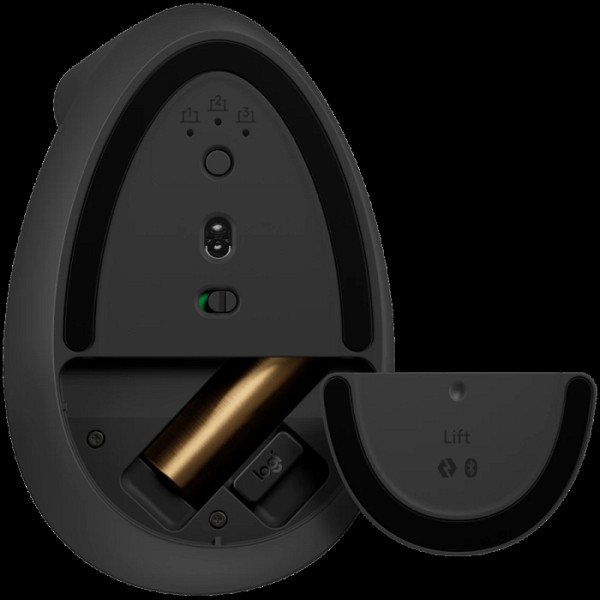 LOGITECH Lift Left vertical ergonomična za levičarje brezžična optična črna miška