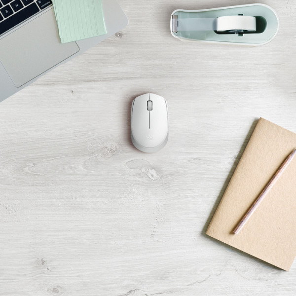 LOGITECH M171 brezžična bela optična miška