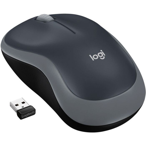 LOGITECH M185 brezžična optična siva miška