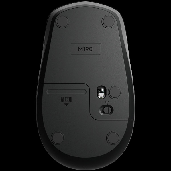 LOGITECH M190 brezžična optična siva miška