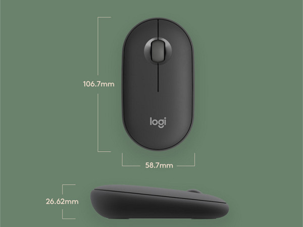 LOGITECH Pebble 2 M350S Bluetooth brezžična grafit miška