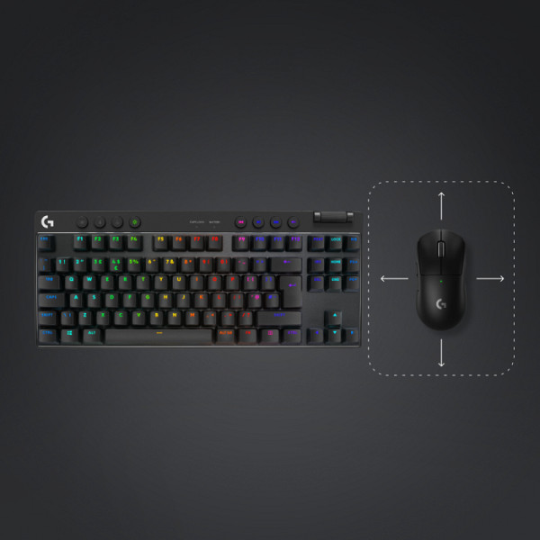 LOGITECH PRO X TKL LIGHTSPEED brezžična RGB Tactile mehanska gaming slotisk črna tipkovnica