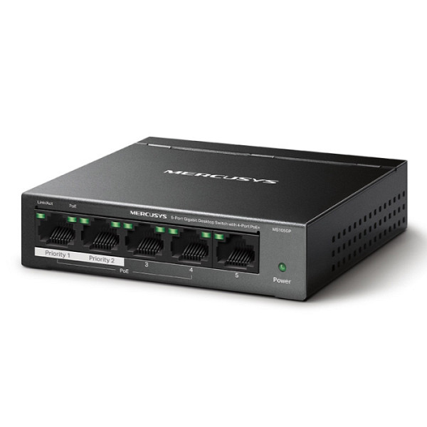 MERCUSYS MS105GP 5-port Gigabit (4x PoE+) RJ45 mrežno stikalo switch