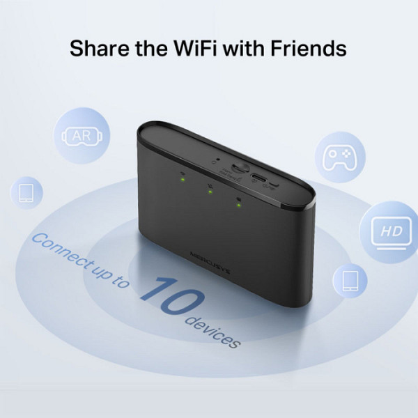 MERCUSYS MT110 4G LTE 2200 mAh baterija prenosni brezžični usmerjevalnik-router