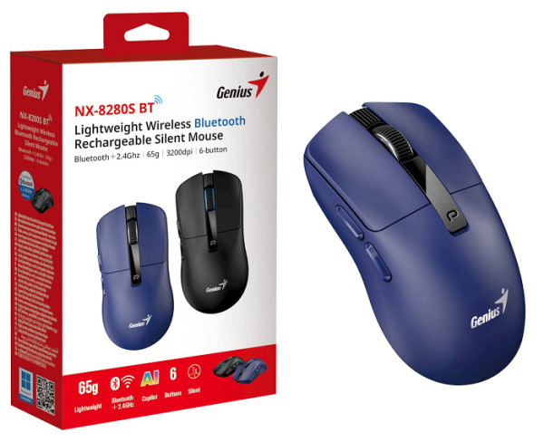 Miška Genius NX-8280S AI Bluetooth,modra