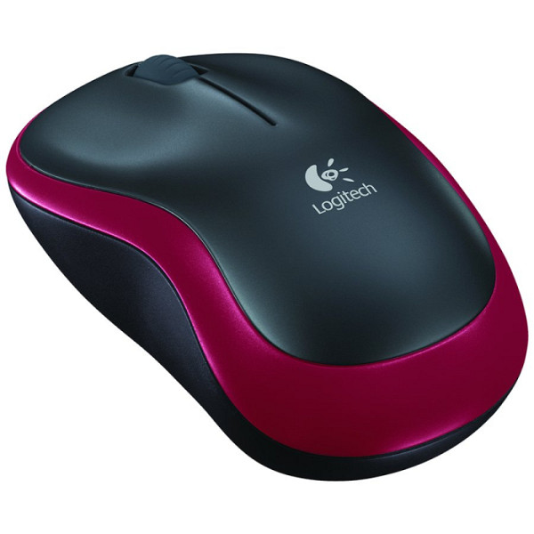 Miška Logitech M185 Wireless, nano, optična, rdeča