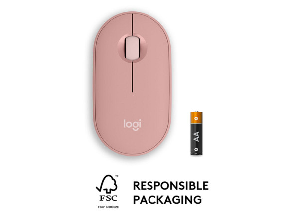 Miška Logitech Pebble 2 M350S Wireless, roza