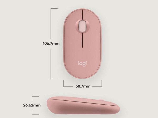 Miška Logitech Pebble 2 M350S Wireless, roza