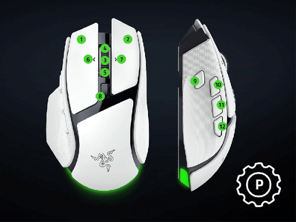 Miška Razer Basilisk V4 HyperSpeed, bela
