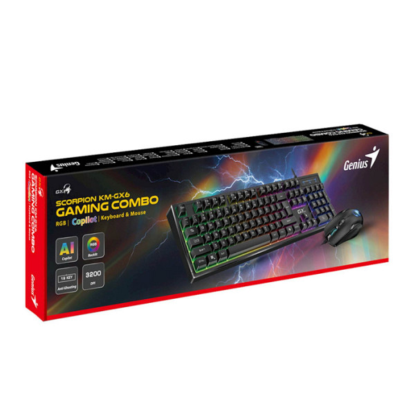 Miška + tipkovnica Genius Gaming Scorpion KM-GX6,BLK,SER,USB