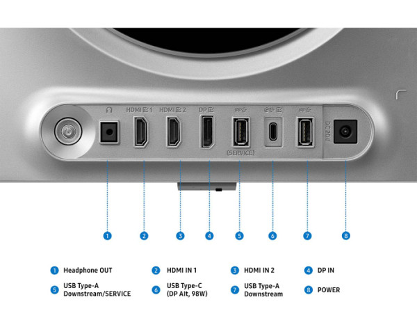 Monitor Samsung 27 OLED G80SH Odyssey G8, 3840x2160, 2x HDMI, DP, USB-C, 240 Hz