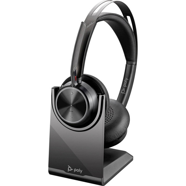 Naglavne slušalke Poly Voyager Focus 2 USB-C s stojalom za polnjenje