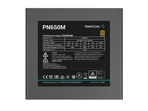 Napajalnik ATX DeepCool PN650M, 650W, Modularni, 12VHPWR, 80 PLUS Gold, črn