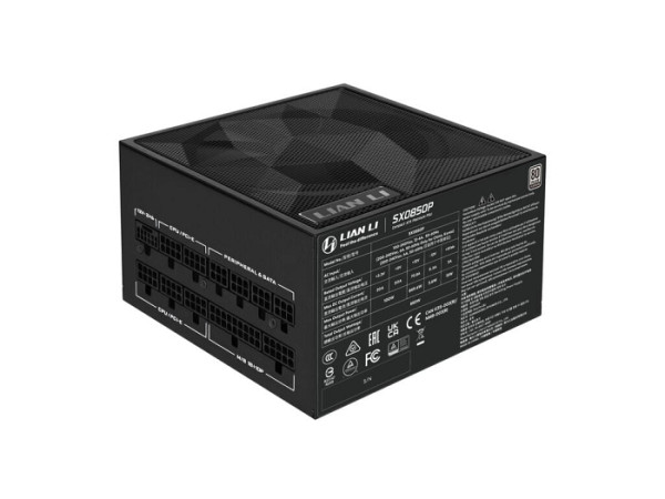 Napajalnik ATX Lian Li SX 850W, 80 PLUS Platinum, PCIe 5.1, ATX 3.1, Modularen, črn, SX0850P