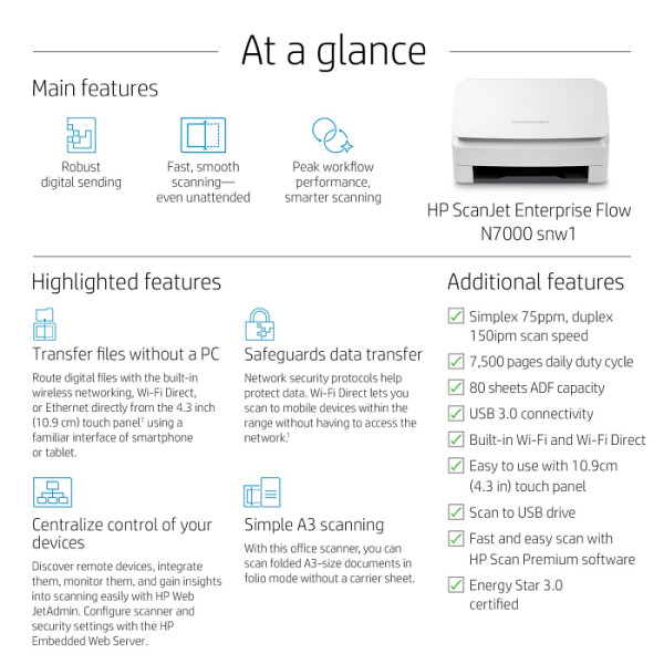 Optični čitalnik HP ScanJet Enterprise Flow N7000 snw1