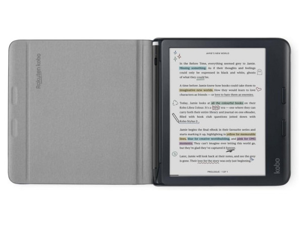 Ovitek za Kobo Libra Colour SleepCover Stylus Case, črn