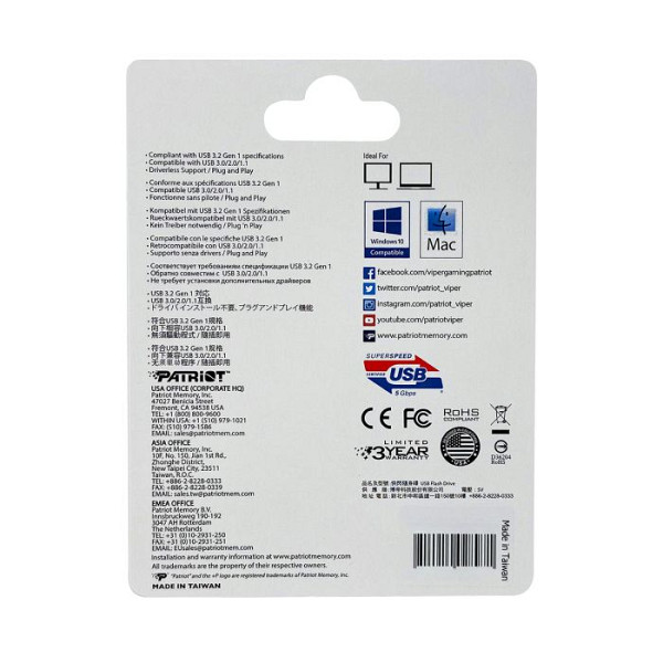 Patriot 32GB 120MB/s Supersonic Rage Lite USB 3.2 spominski ključek