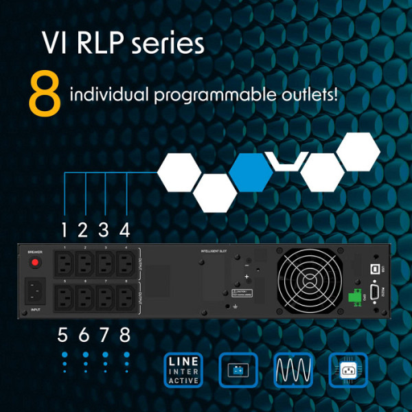 POWERWALKER VI 1000 RLP 2U HID Line Interactive 1000VA 900W UPS brezprekinitveno napajanje