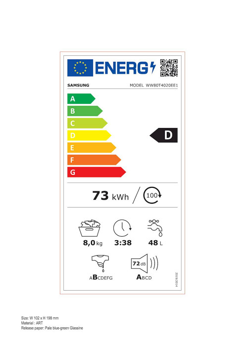 Pralni stroj Samsung WW80T4020EE1LE, 8 kg