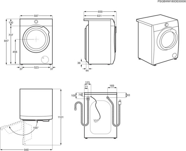 Pralno sušilni stroj AEG LWR73864O, UniversalDose, 8 kg + 5 kg, WiFi